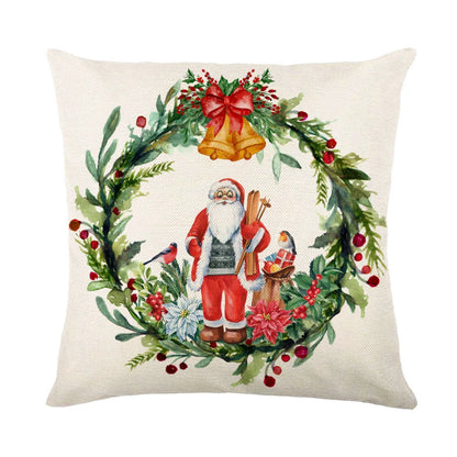 Festive throw pillow covers with various snowflake designs for Christmas home decor