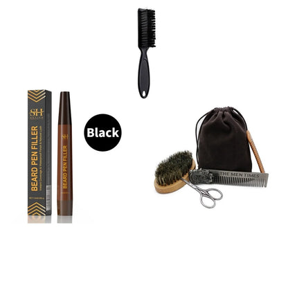 Men's sweatproof waterproof beard eyebrow filler pencil in black or dark brown