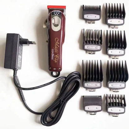 Charging hair clipper with stainless steel cutter head and multiple international plug specifications