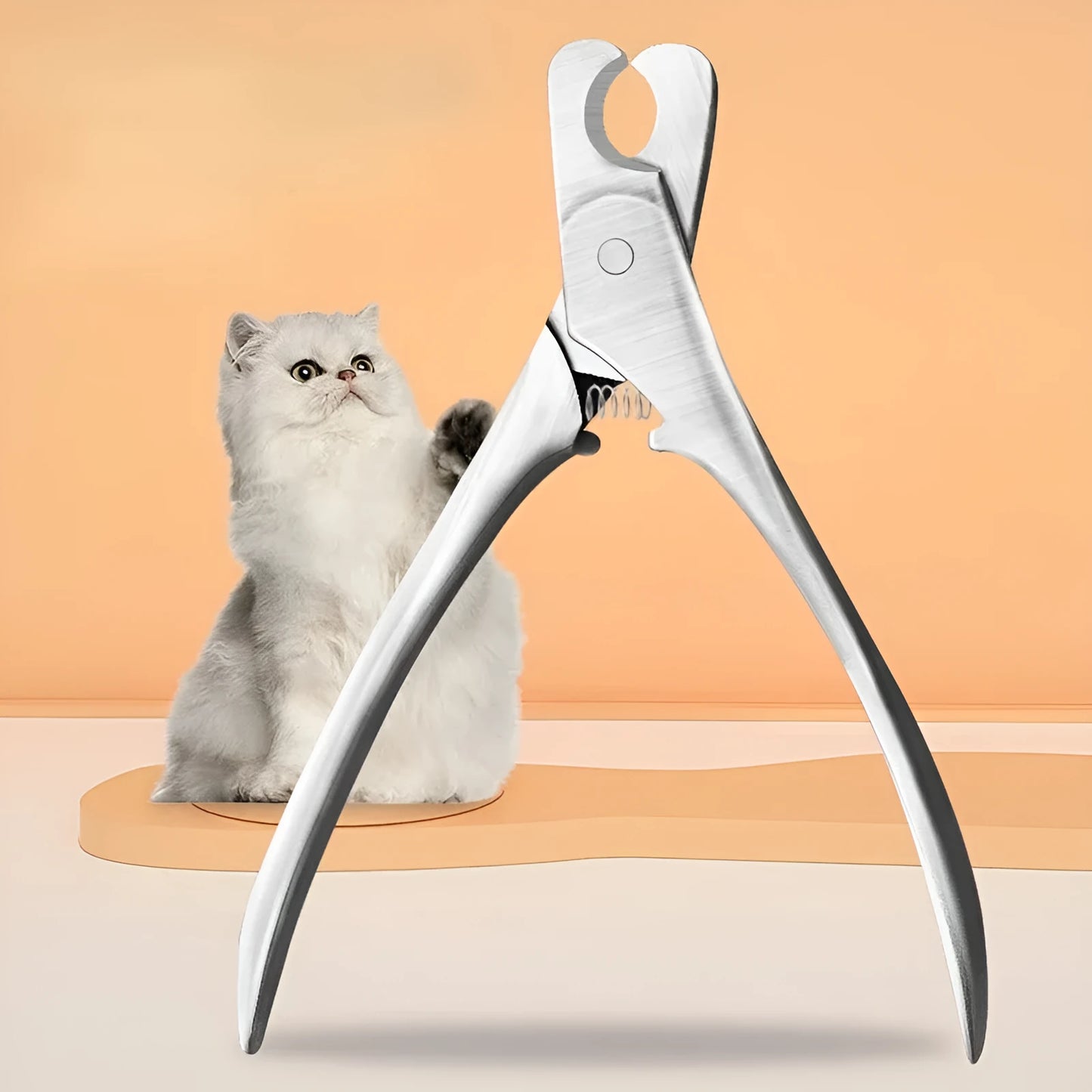 Professional silver stainless steel pet nail clipper for dogs and cats