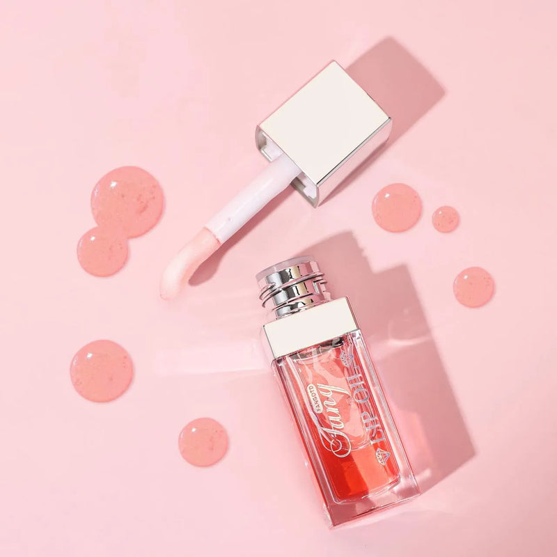 Bright lip gloss mint lipstick cosmetic product in 5 colour shades with moisturising and repairing effect, universal skin type application, each shade sold separately with lip essence oil included