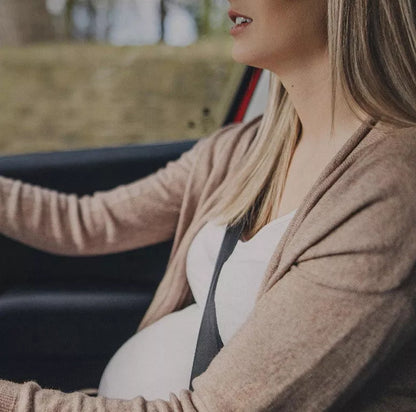 Pregnant women's safety belt with anti-strangulation design in black, beige, red, and aircraft buckle black