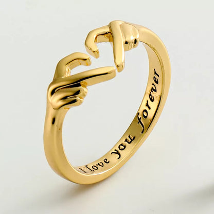 Adjustable Heart Claddagh Ring in silver, gold, or thick silver with love engraving