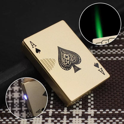 Playing Card Lighter with money detector light in metal construction