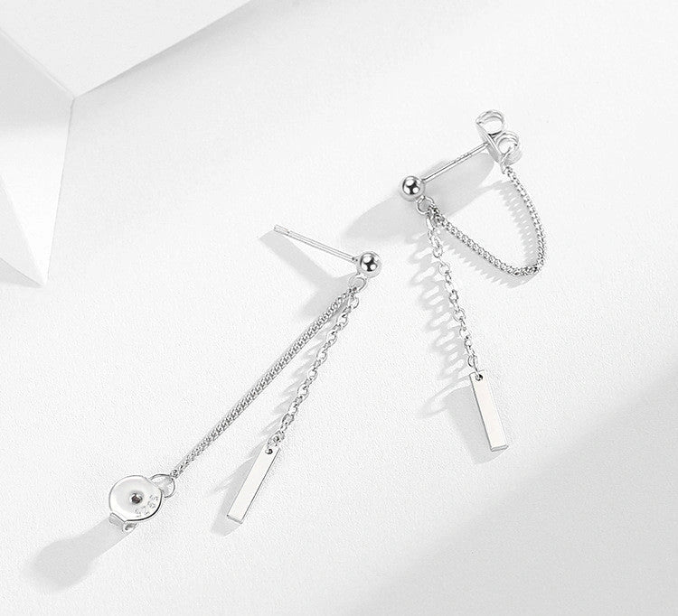 Elegant women's tassel stud earrings in silver, gold, and 925 silver options