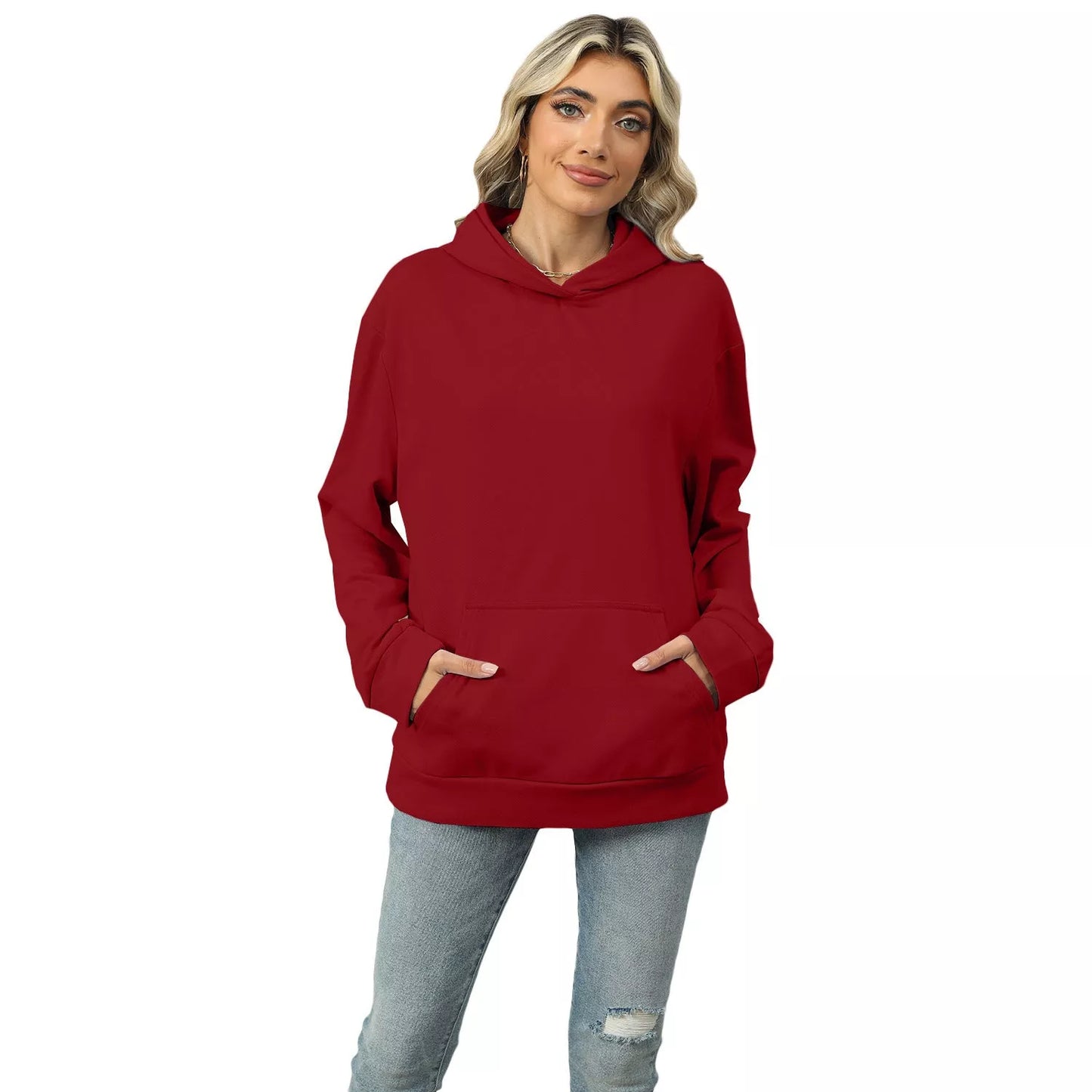 Casual Hooded Pocket Sweatshirt for Women in various colors