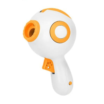 Green interactive dog treat launcher toy with treat dispensing mechanism for training and play