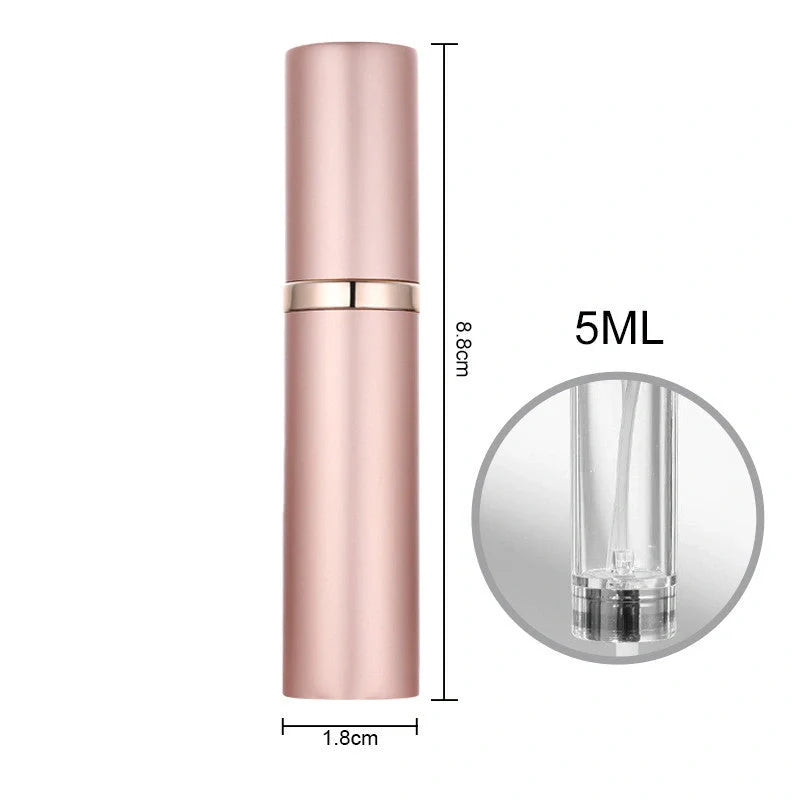 Portable perfume atomizer with compact, travel-friendly design and multiple color options