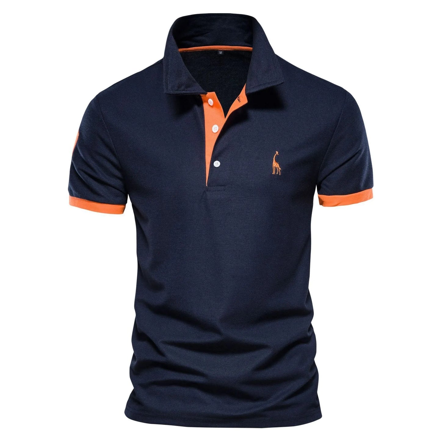 Men's slim-fit short sleeve T-shirt with embroidered deer design on front, available in multiple colours