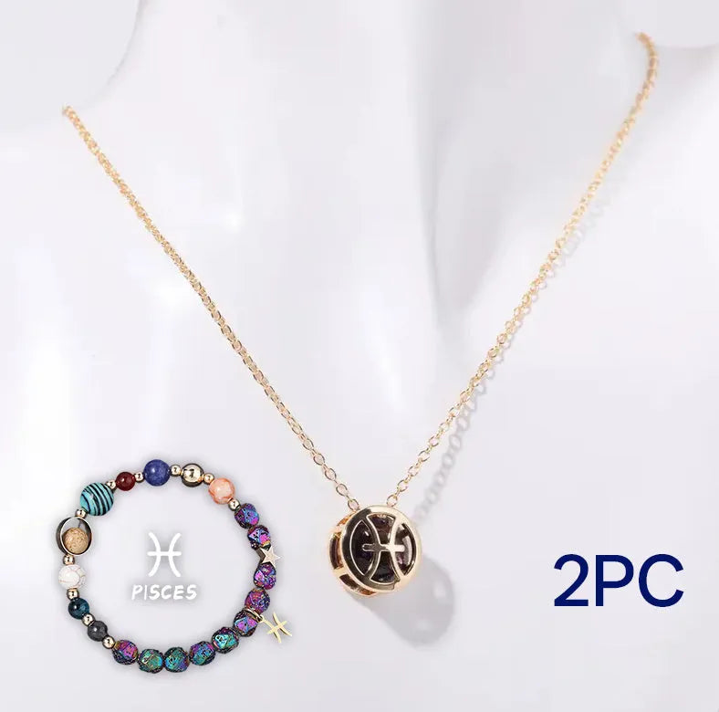 Natural stone beaded necklace and matching bracelet set with colourful gemstone beads.
