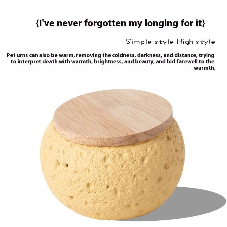 Cement pet funeral urn with spray colour finish in six colour options for ashes storage