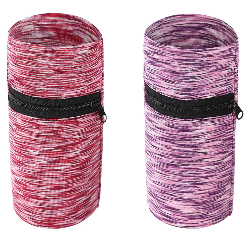 Sports arm bag with adjustable strap showing multiple colour options including striped patterns