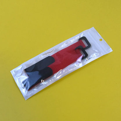 Two nylon poultry collars in yellow and red for chickens, ducks, and geese, no hook and knot design