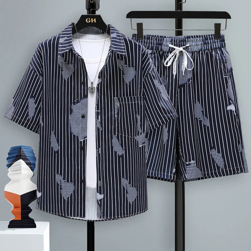 Men's polyester short sleeve top and shorts set in various colours, sizes S to 6XL