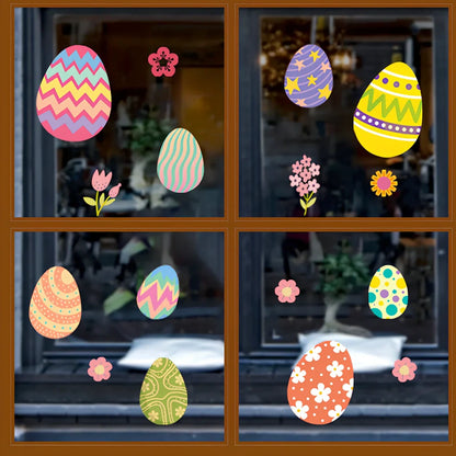 Easter rabbit pattern wall sticker set with 15 PVC panels measuring 20x30cm each