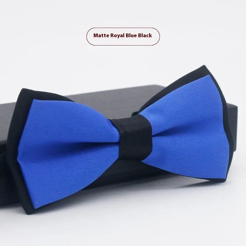 Flat-head self-tie bow tie in a wine red colour, showing its 12cm width and 6cm height dimensions.