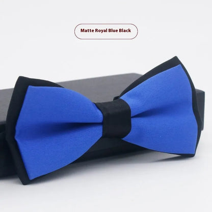 Flat-head self-tie bow tie in a wine red colour, showing its 12cm width and 6cm height dimensions.