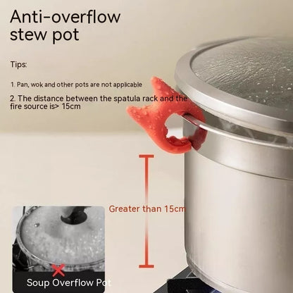 Multifunctional silicone spatula holder with anti-overflow design for kitchen utensils