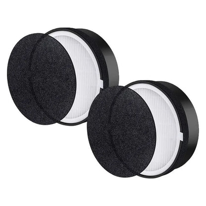 Levoit LV-H132 air purifier replacement filter set measuring 19cm by 19cm by 6.3cm with filter screen and cotton