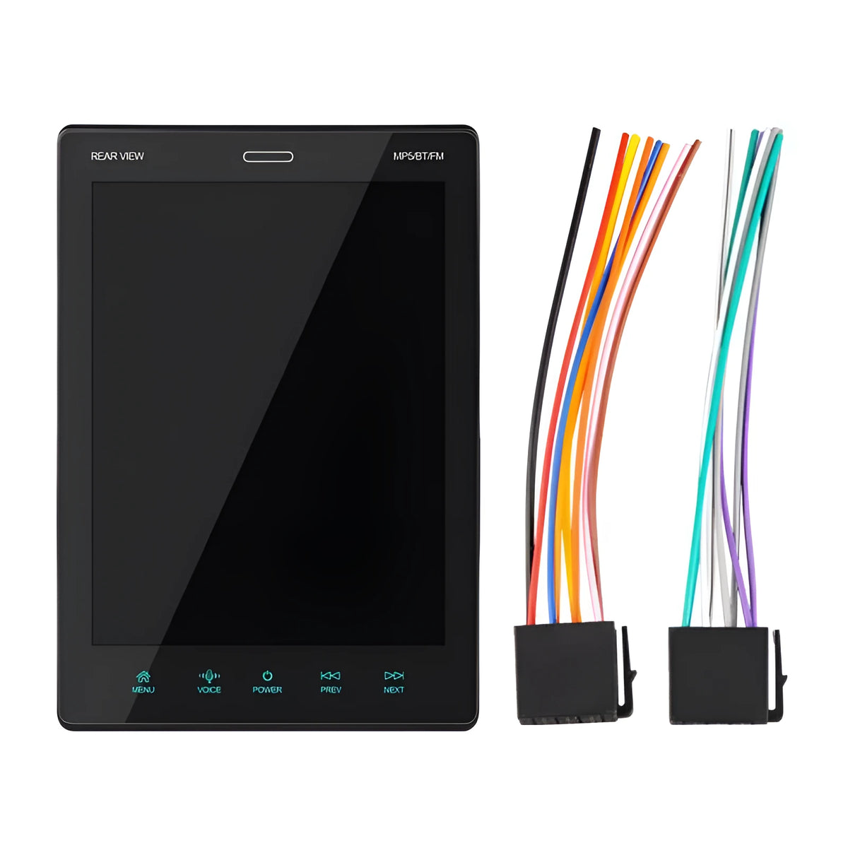 Black 9.5 inch vertical screen car MP4 MP5 player with USB TF card playback, LED display and remote control