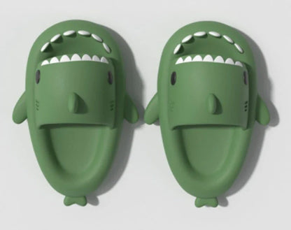 Cozy cartoon shark-themed slippers with anti-slip sole for indoor and outdoor wear