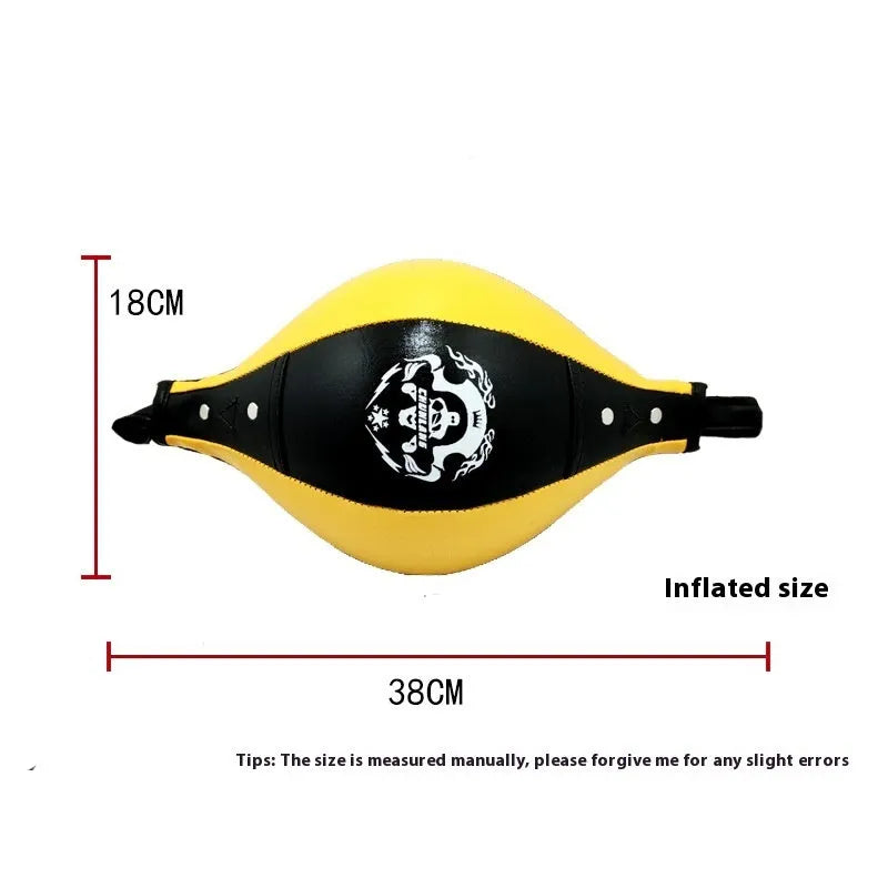 Black and red diamond pattern PU boxing speed ball with elastic hanging cord for training