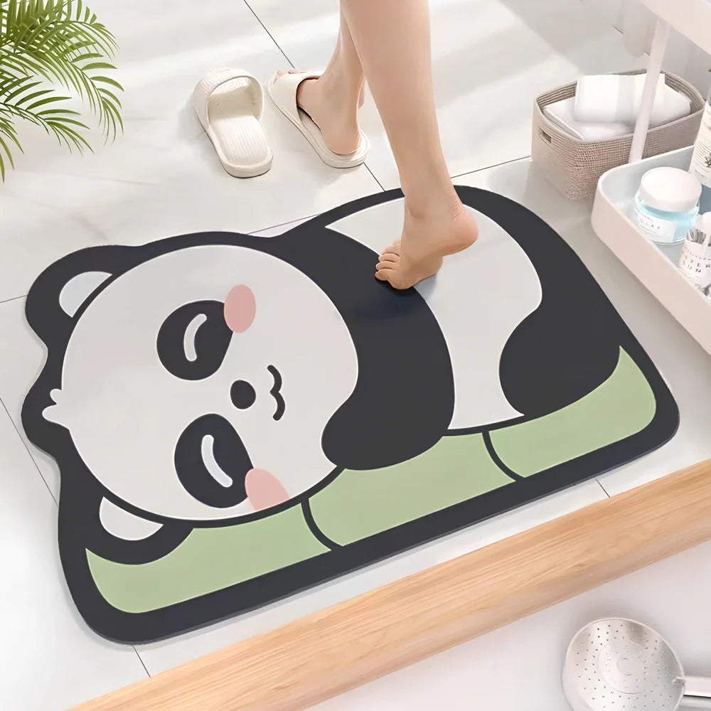 Diatom mud floor mat with irregular shape in multiple sizes for bathroom moisture absorption