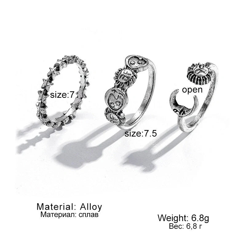 Trendy Adjustable Butterfly Couple Rings Set in gold and silver, perfect for punk style lovers