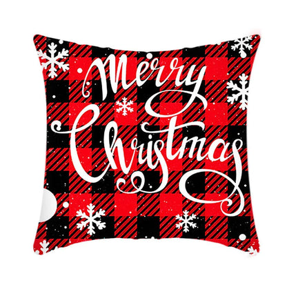 Elk Santa Claus plush cushion cover for festive holiday decor