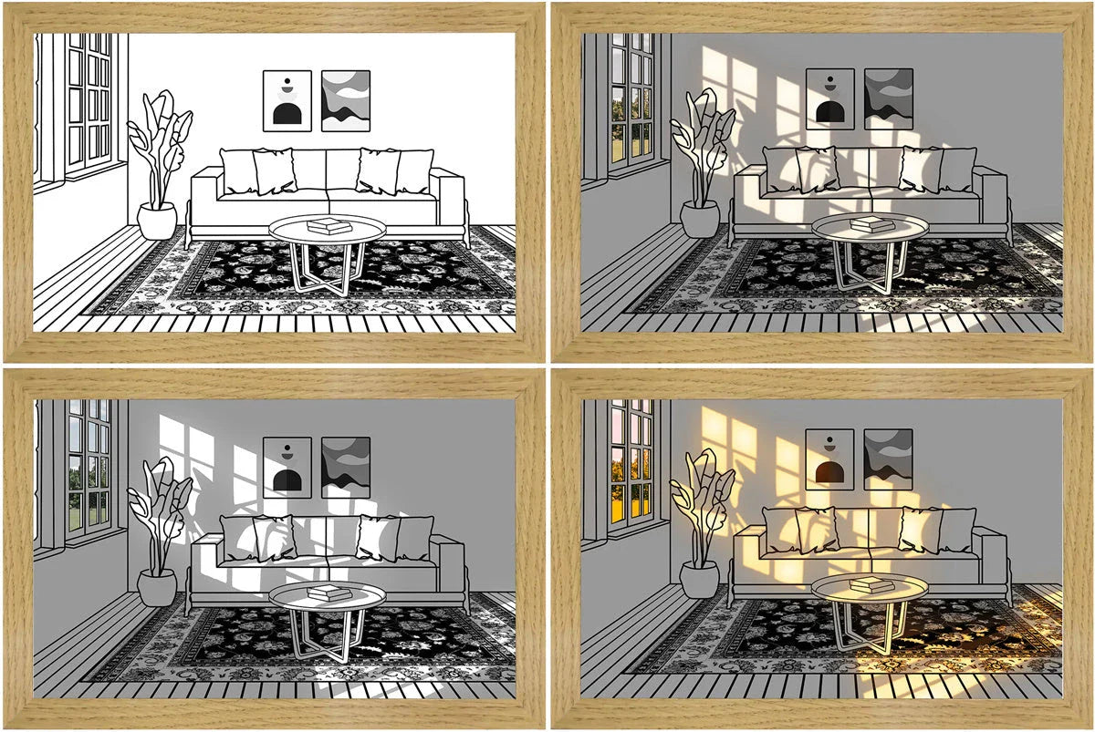 Illuminating Home Decor: Customizable LED Picture Light, featuring adjustable lighting modes and personalized ambiance for any room