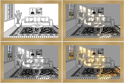 Illuminating Home Decor: Customizable LED Picture Light, featuring adjustable lighting modes and personalized ambiance for any room