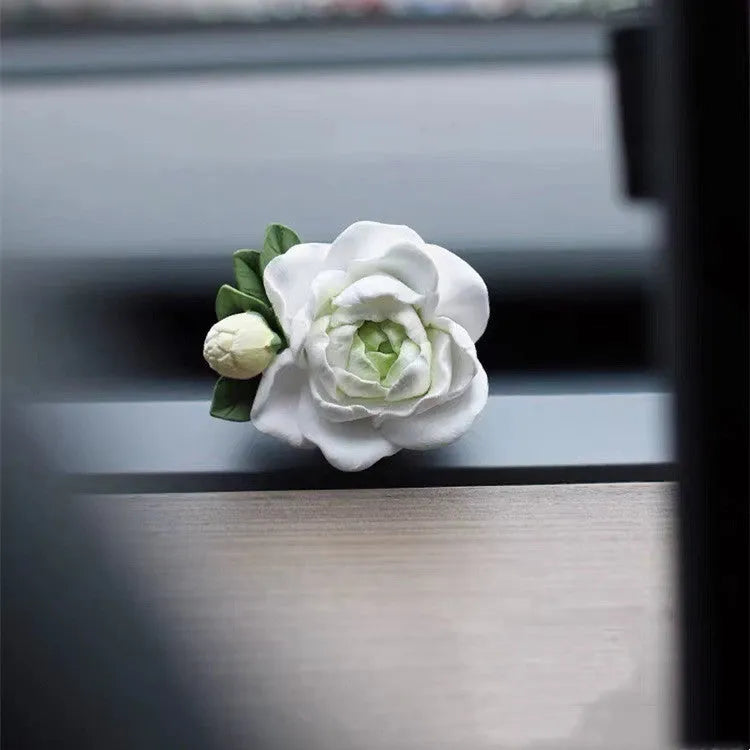 Jasmine car perfume solid air freshener measuring 5x4.5cm with gypsum diffuser and essential oil