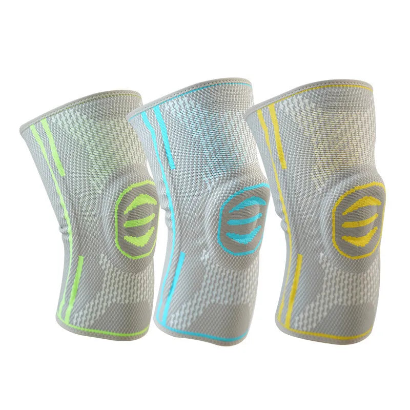 Mountaineering knee pads for men and women in one-pack sizes M, L, and XL, available in blue, green, and yellow, made from cotton material for knee protection during sports activities.