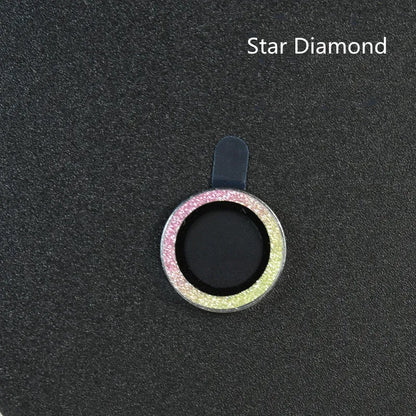 iPhone 12 lens protective film with diamond-cut aluminium alloy ring and tempered glass layer