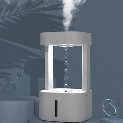 Wood grain raining cloud desk humidifier with essential oil diffuser and night light feature