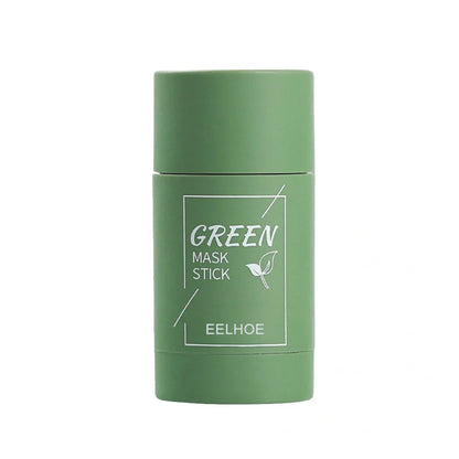 Rotating head face mask stick showing charcoal and Vitamin C solid clay formulations