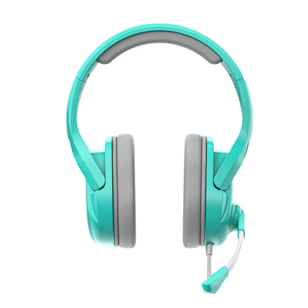 MH86 black and white esports gaming headset with detachable microphone and over-ear design