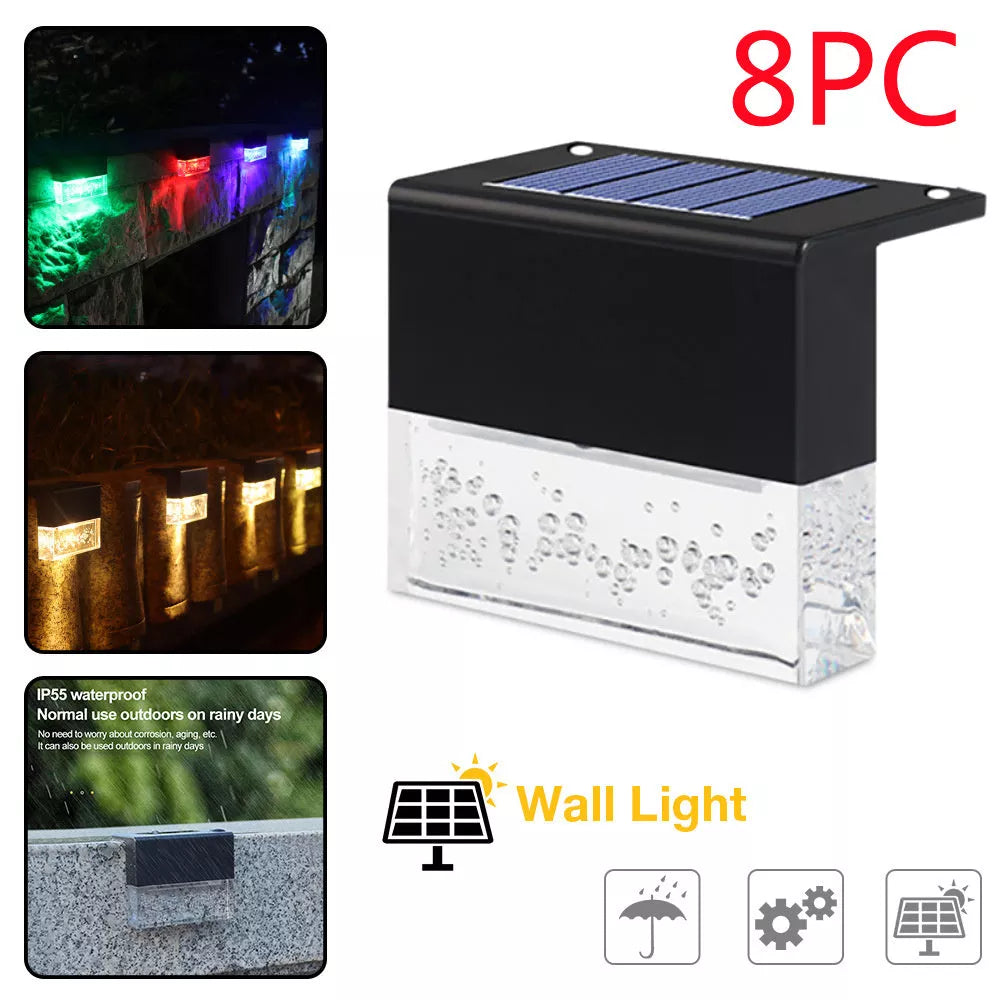 Waterproof RGB LED Solar Step Fence Light for outdoor decoration and illumination