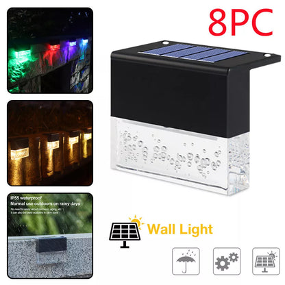 Waterproof RGB LED Solar Step Fence Light for outdoor decoration and illumination