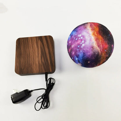 Magnetic Levitation Galaxy Decorative Light floating in dark with galaxy glow