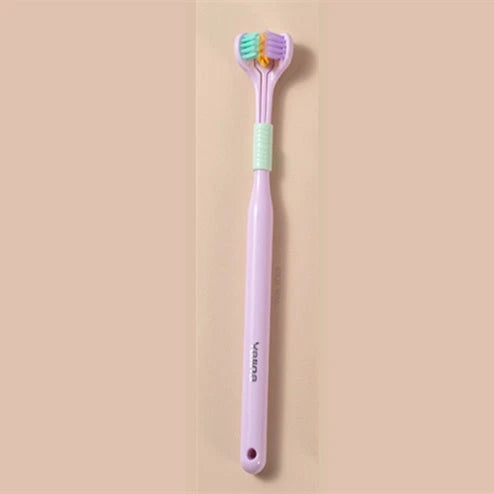 Soft Bristle Tri-Angle Toothbrush with customizable features for deep cleaning and travel convenience