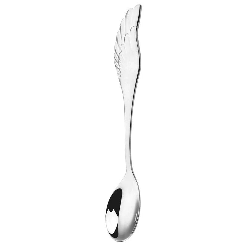 304 stainless steel angel wing spoon and fork set in various colors