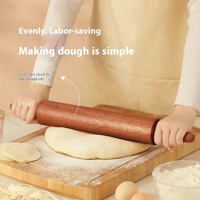Wooden rolling pin in bronze colour, available in small or large size for baking and pastry rolling.