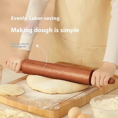 Wooden rolling pin in bronze colour, available in small or large size for baking and pastry rolling.