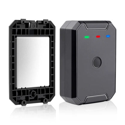Black GPS car locator device with 6000mAh battery for vehicle tracking.