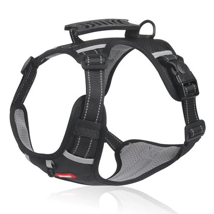 Reflective pet chest strap in multiple colours with adjustable sizing for dog walking safety