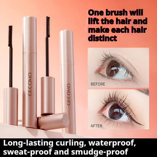 Black mascara tube for curly long lashes, 14cm tall with 8g content.