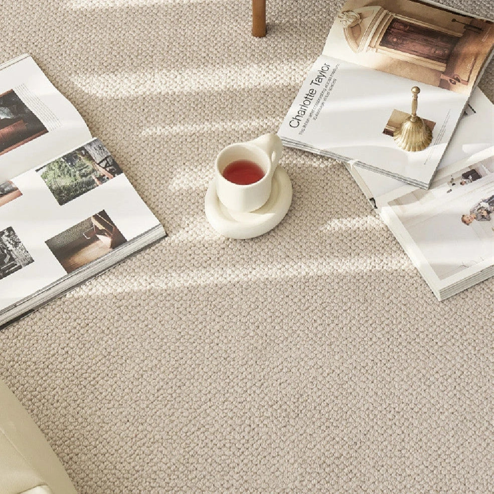 New Zealand wool woven carpet 140x200cm rectangular solid colour machine washable