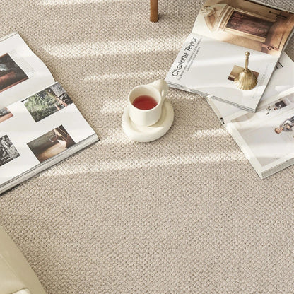 New Zealand wool woven carpet 140x200cm rectangular solid colour machine washable