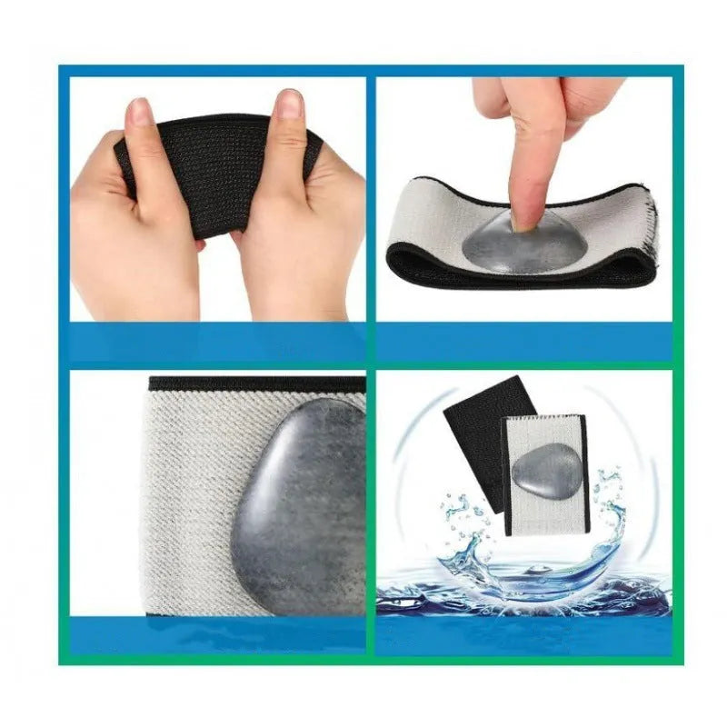 A pair of PU elastic arch support foot pads, shown in both heart style and ordinary plain style.